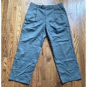 Brooks Brothers Mens Houndstooth Wool Pants Size 35x28 Made In Italy Gray Slacks